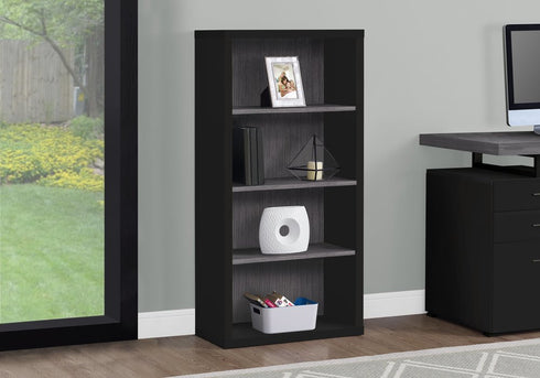 11.75" x 23.75" x 47.5" Cappuccino Particle Board Adjustable Shelves Bookshelf